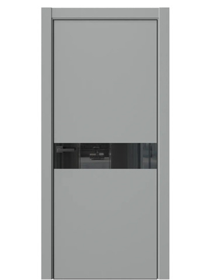 Двери WestStyle  "IN 1" Серая Гавань /Чёрное Lacobel /алюм.кромка  ДО