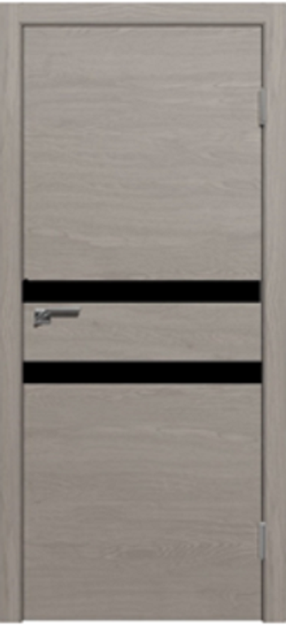 Межкомнатные двери ДУБРАВА Щитовые "Новелла" Дуб поперечный/черная лакобель