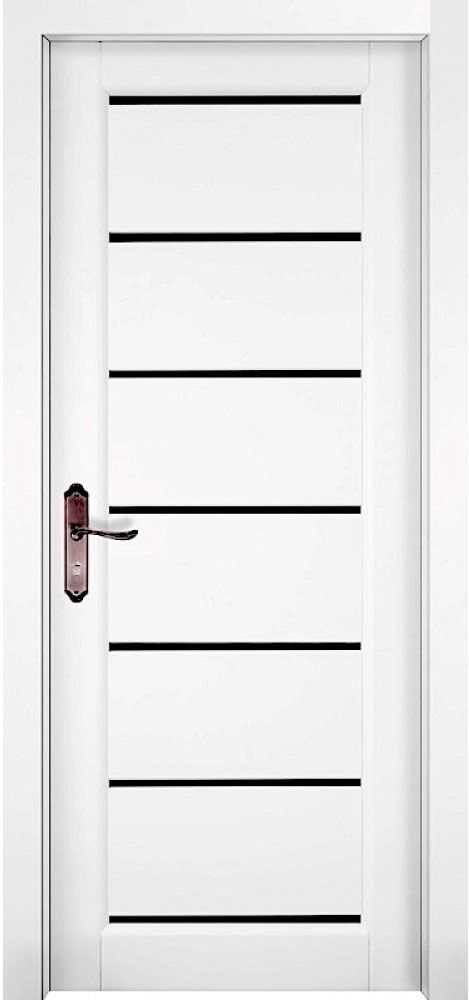 Двери межкомнатные Премьер плюс ДО массив ольхи /Эмаль белая /Черное стекло