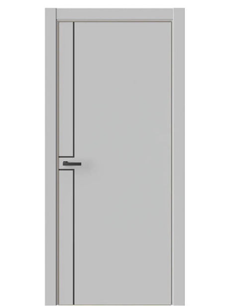 Двери WestStyle  "IN 42" EmLayer Серый /алюм.кромка  ДГ