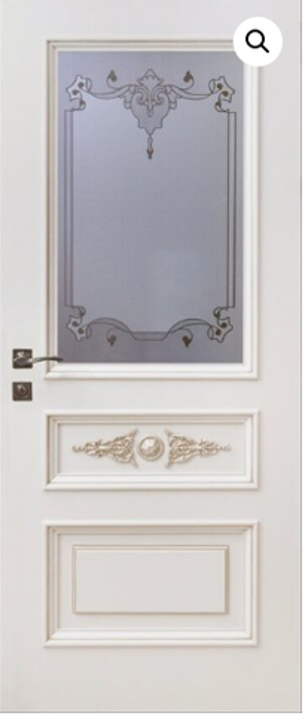 Межкомнатные двери INTERNE DOORS "КАРДИНАЛ" Багет (ДО) Слоновая кость эмаль/патина шампань