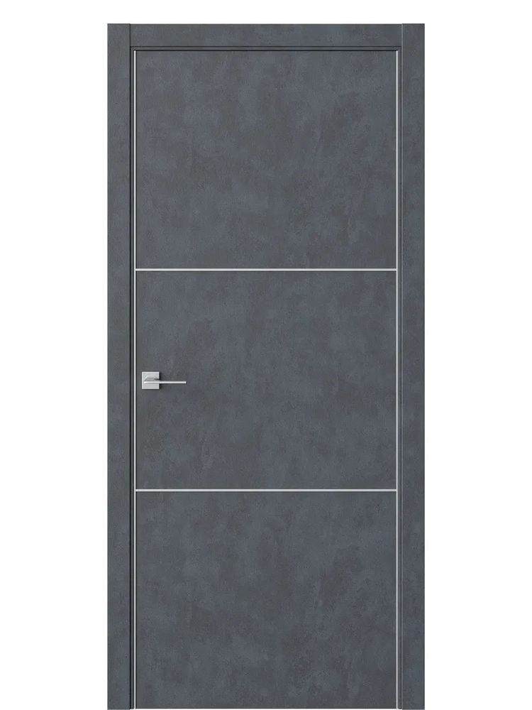 Двери WestStyle  "IN 26" Бетон Маренго /алюм.кромка ДГ