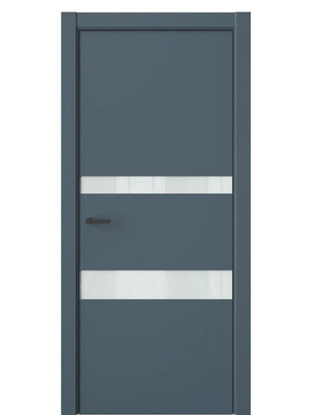 Двери WestStyle  "IN 16" Океанская Волна /Белое Lacobel /алюм.кромка  ДО