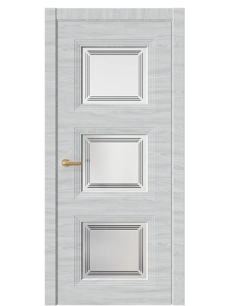 Двери WestStyle  Monte 6 Дуб Амбер Горизонт /Белое Сатинат ДО