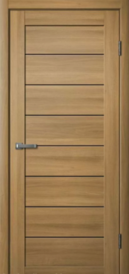 Межкомнатные двери La Stella 242 Дуб сантьяго Черное стекло/Зеркало ДО