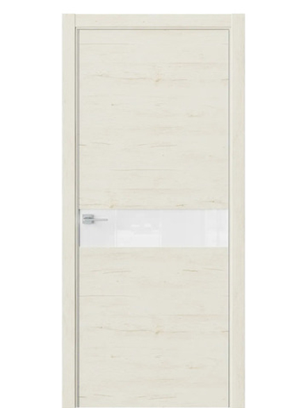 Двери WestStyle  "IN 1" Дуб Джентл /Аляска Lacobel /алюм.кромка ДО