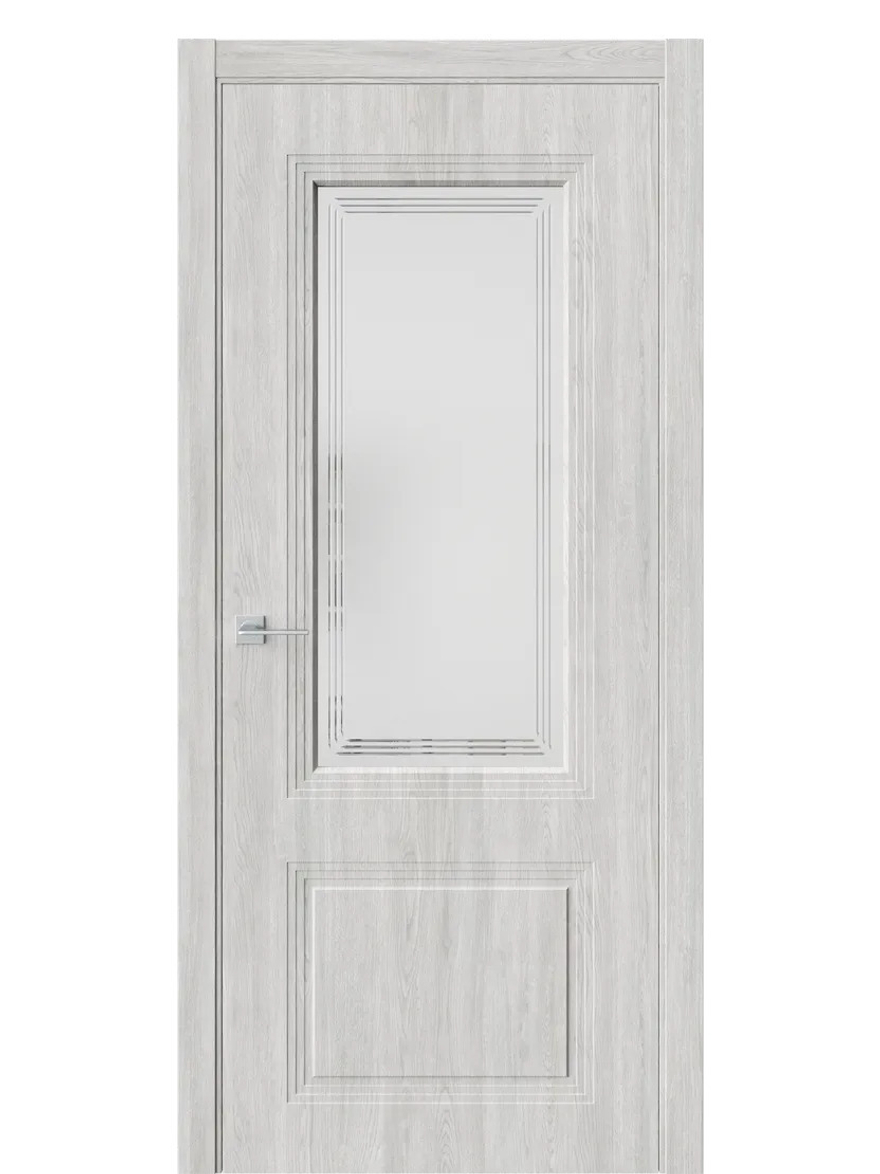 Двери WestStyle  Monte 4 Дуб Оксфорд /Белое Сатинат ДО