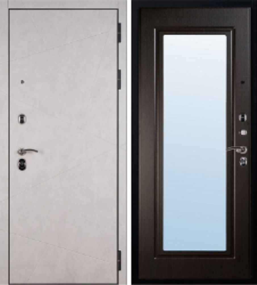 СЕЙФ-ДВЕРЬ Sidoorov S-100 3К Бетон/Зеркало макси Бетон