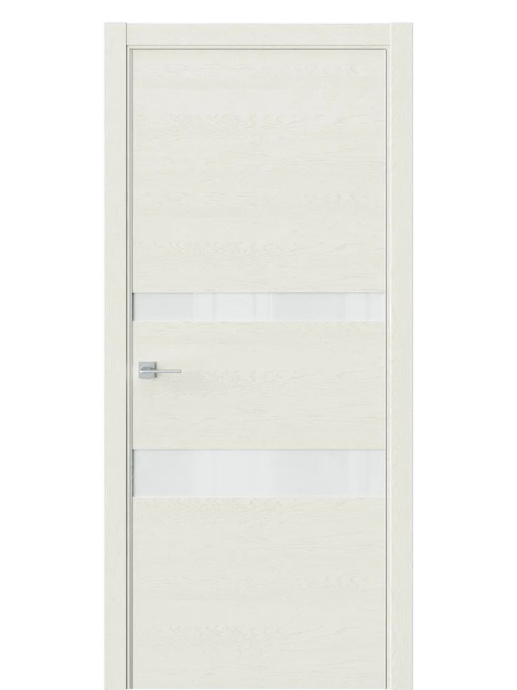 Двери WestStyle  "IN 16" Дуб Монтана /Белое Lacobel /алюм.кромка ДО