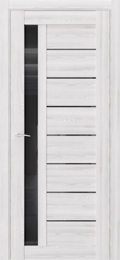 Межкомнатные двери WestStyle "Q37" (RE37) Клен айс/Черное лакобель ДО