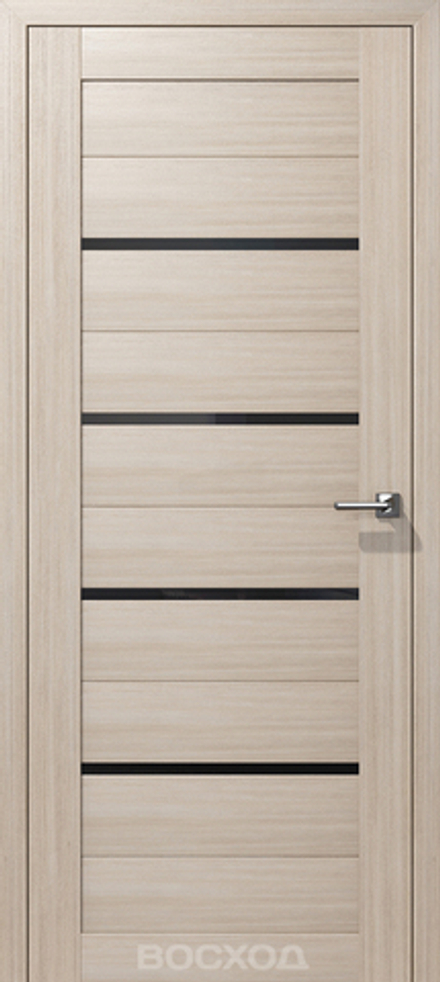 Межкомнатные двери ВОСХОД "ЙОТА" Амурская лиственница черное стекло ДО