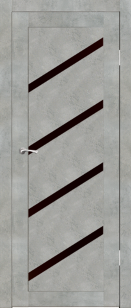 Межкомнатные двери SYNERGY "Мелодия" ДО Бетон (Лакобель черное)