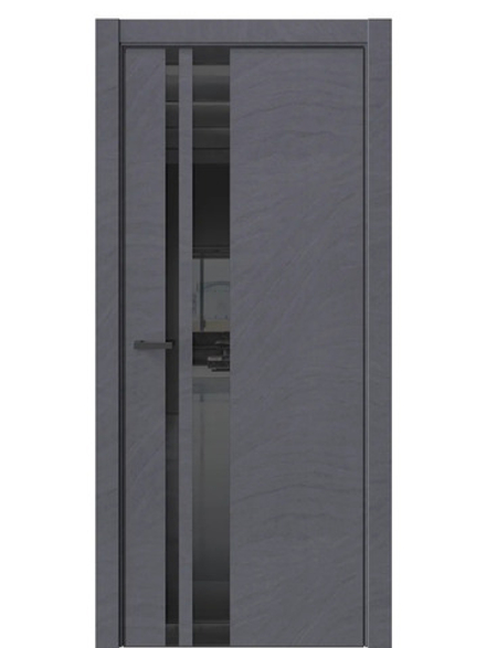 Двери WestStyle  "IN 38" Стоунлайн Дарк /Чёрное Lacobel /алюм.кромка ДО