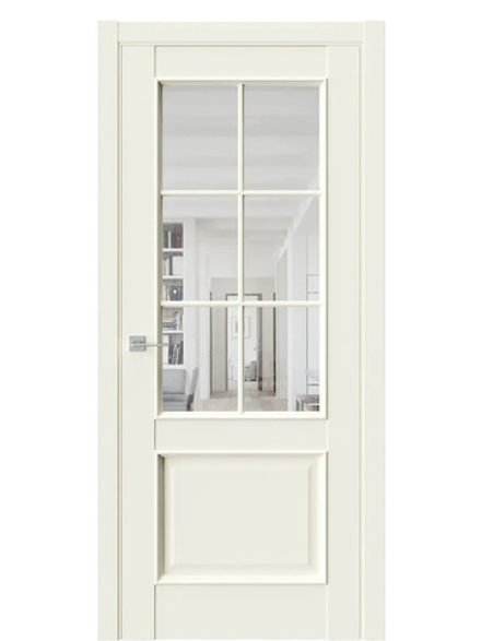 Двери WestStyle En 6 Emlayer бежевый / Прозрачное стекло  ДО