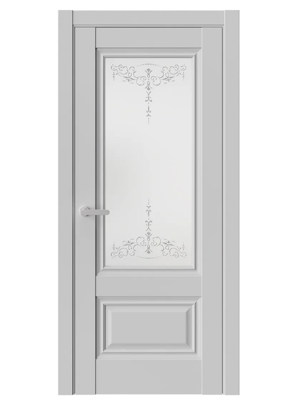 Двери WestStyle  "Ch 8"  Emlayer серый/ белое сатинат ДО