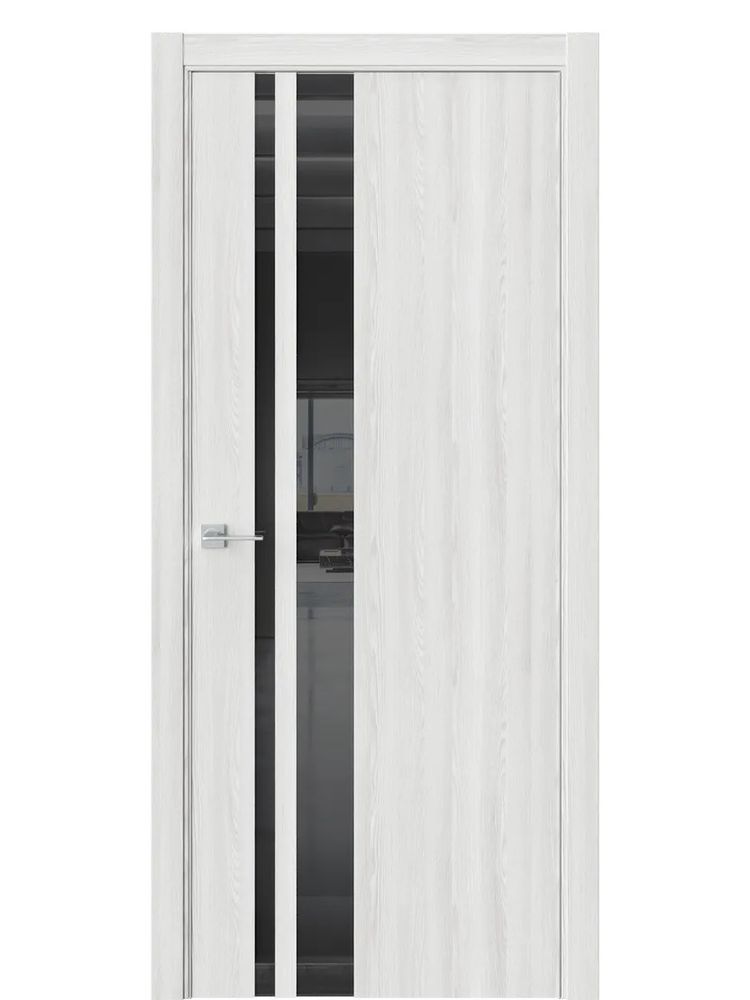 Двери WestStyle  "IN 38" Клен Айс /Чёрное Lacobel /алюм.кромка  ДО