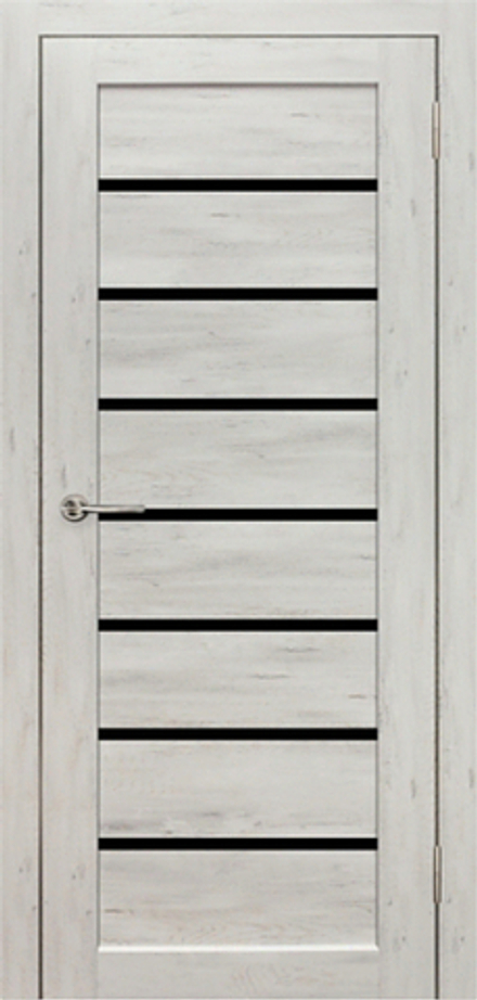 Межкомнатные двери ДУБРАВА "ЛИНИЯ" ДО Альпийская Ель/Черное лакобель