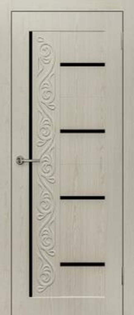 Межкомнатные двери ДУБРАВА "Азалия" ДО Лиственница крем/Черная вставка