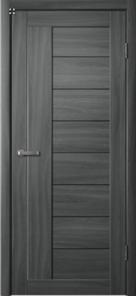 Межкомнатные двери La Stella 201 Ясень графит/Черное стекло/Зеркало ДО