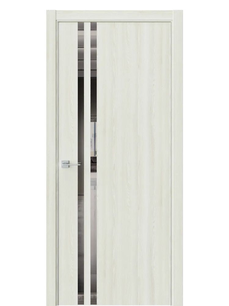 Двери WestStyle  "IN 37" Клен Крем /Зеркало графит /алюм.кромка  ДО