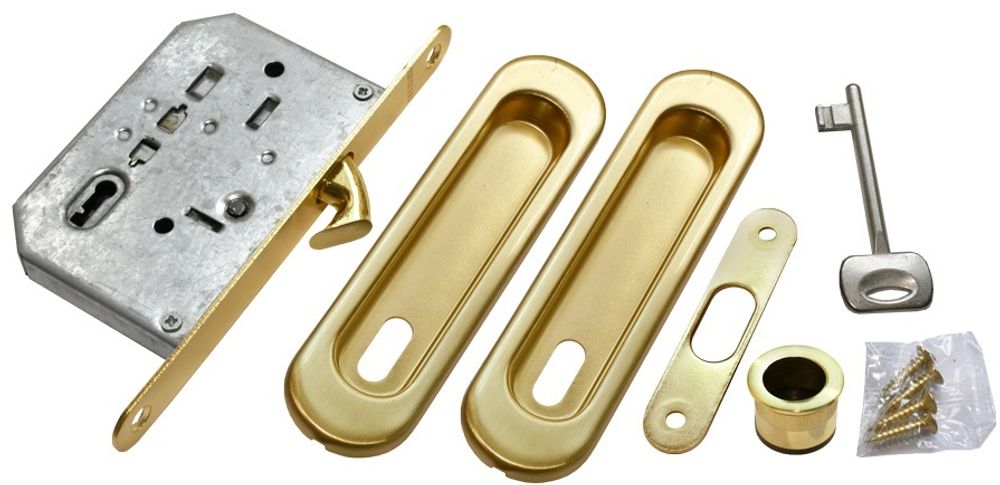 Комплект для раздвижных дверей под ключ morelli mhs150 l sg цвет - матовое золото