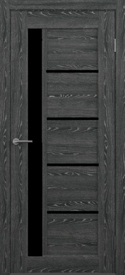 Межкомнатные двери ALBERO "Мехико" Черное дерево/ Черное стекло (ДО)