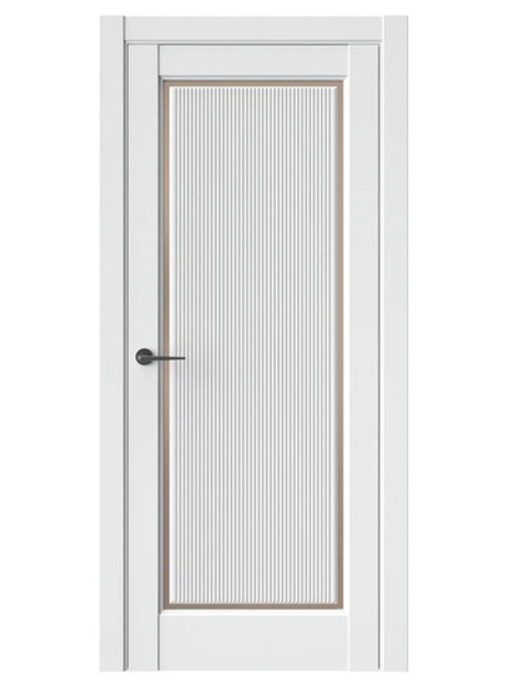 Двери WestStyle  LVT 1 FL Белая Вуаль/ Бронза Сатинат ДО