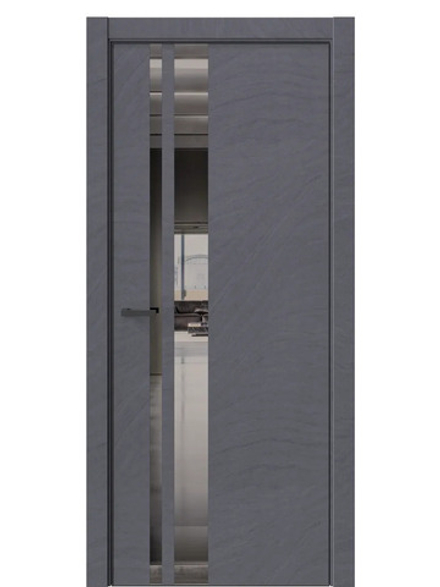 Двери WestStyle  "IN 38" Стоунлайн Дарк /Зеркало графит /алюм.кромка ДО