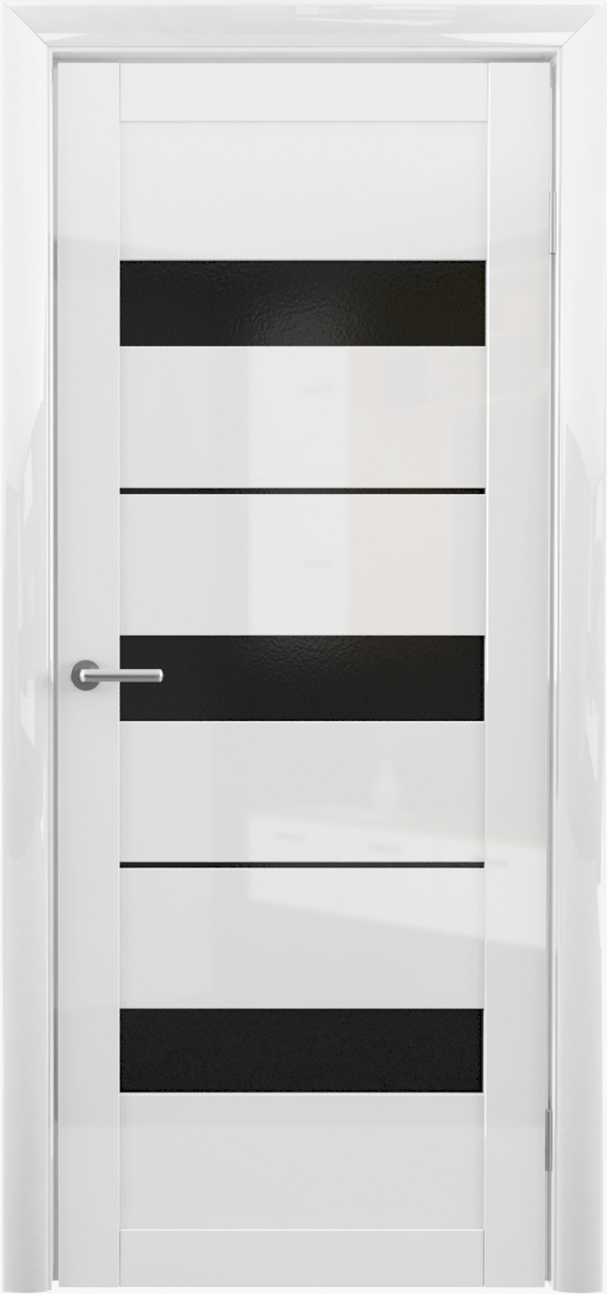 Межкомнатные двери ALBERO  "ПРАГА" Глянец Белый/Черный Акрилат (ДО)