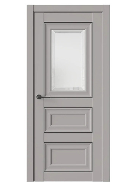 Двери WestStyle HR6 Макиато /белое сатинат /молдинг черный  ДО