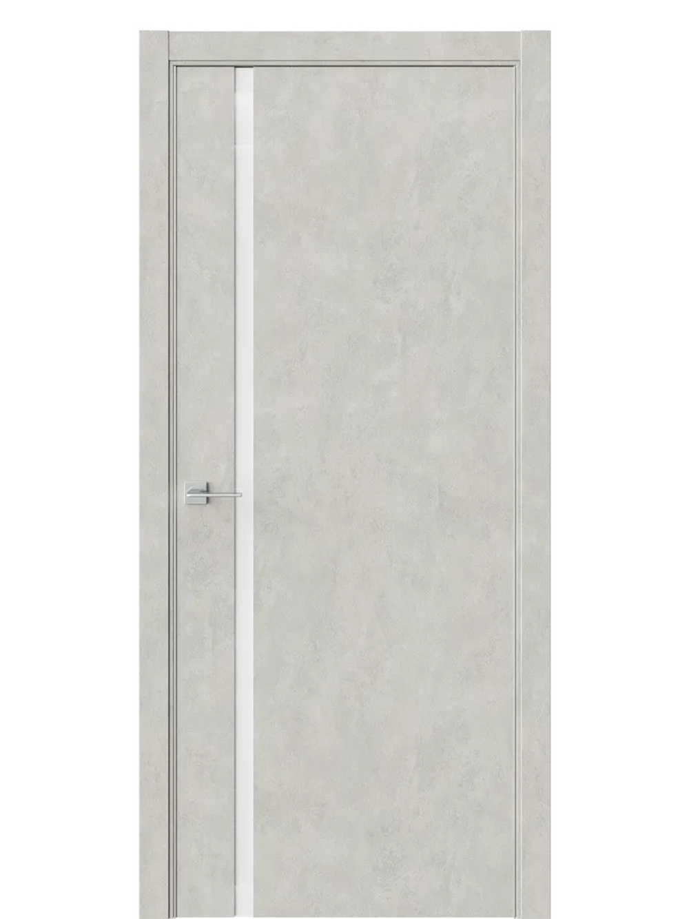 Двери WestStyle  "IN 36" Бетон Смоки /Аляска Lacobel /алюм.кромка ДО