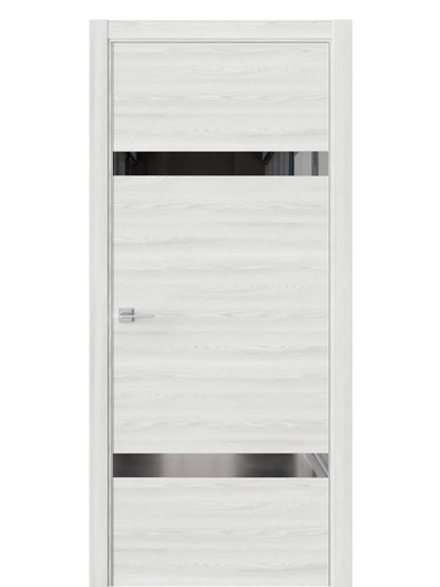 Двери WestStyle  "IN 3" Клен Айс /Зеркало графит /алюм.кромка  ДО