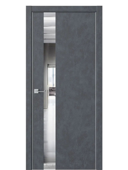 Двери WestStyle  "IN 2" Бетон Маренго/Зеркало /алюм.кромка ДО